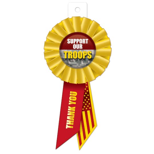 Beistle 6.5" Camouflage Support Our Troops Rosettes